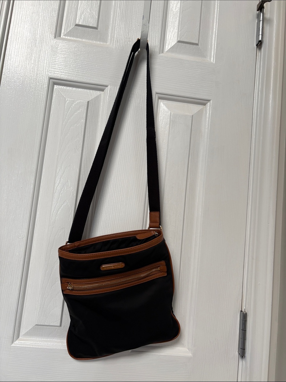 Black Crossbody Bag with Brown Trim Michael Kors